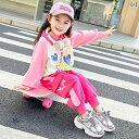 子供服 女の子 セットアップ かわいい おしゃれ 春秋 綿 マカロン パープル ポロ カラー トレーナー スウェットパンツ カジュアル