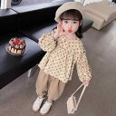 子供服 女の子 セットアップ かわいい おしゃれ 春秋 長袖 水玉 ベビー ドール シャツ レギンス パンツ 韓国