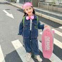 子供服 女の子 セットアップ かわいい おしゃれ 春秋 デニムシャツ ジャケット レギンス オーバー オール パンツ