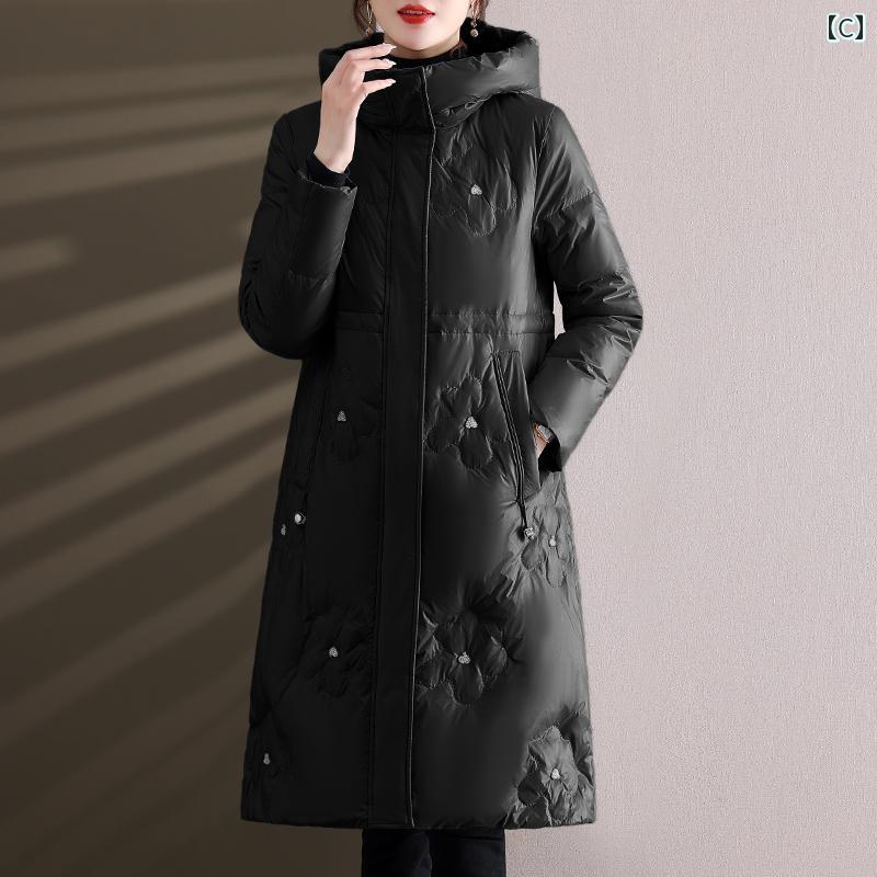 ダウンジャケット レディース 冬 暖かい おしゃれ ファッション アウター コート ロング 膝丈 洋風 丈