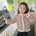 子供服 女の子 セットアップ かわいい おしゃれ 春秋 カラー ドット レース カーディガン ラウンドネック シングルブレスト 韓国 洋風 ジャケット 6歳