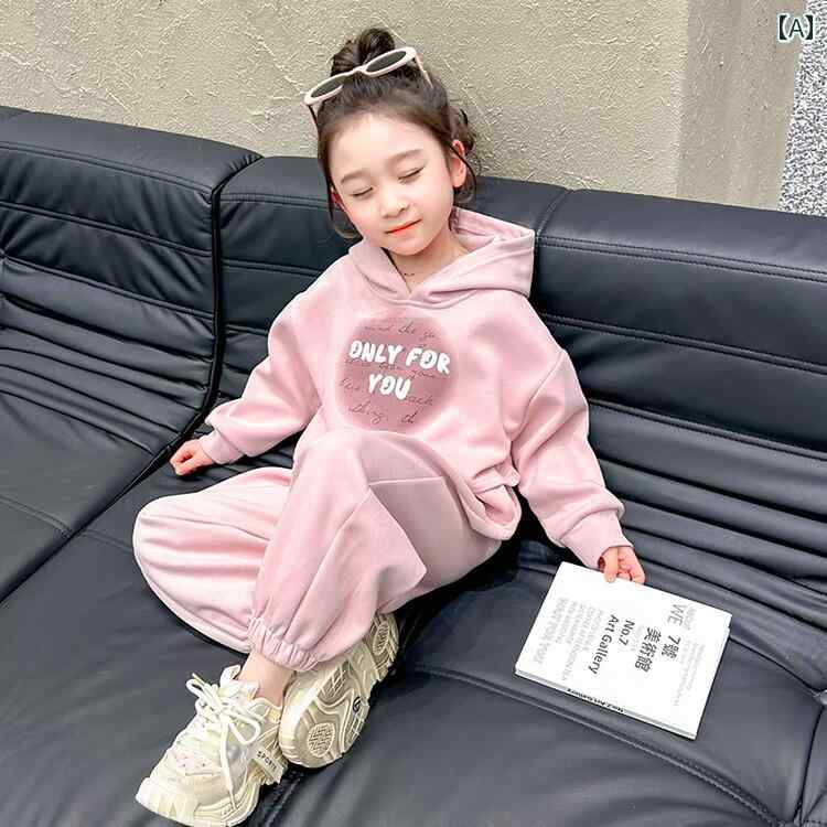 子供服 女の子 セットアップ かわいい おしゃれ 春秋 ショート フード プリントスウェット シャツ ボト..