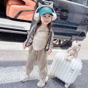 子供服 女の子 セットアップ かわいい おしゃれ 秋 ピンク 長袖 上下 ベスト ズボン 韓国