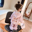 子供服 女の子 セットアップ かわいい おしゃれ 春秋 ピンク フード ジッパー スウェットシャツ ジャケット スウェットパンツ ロング パンツ カジュアル ス...