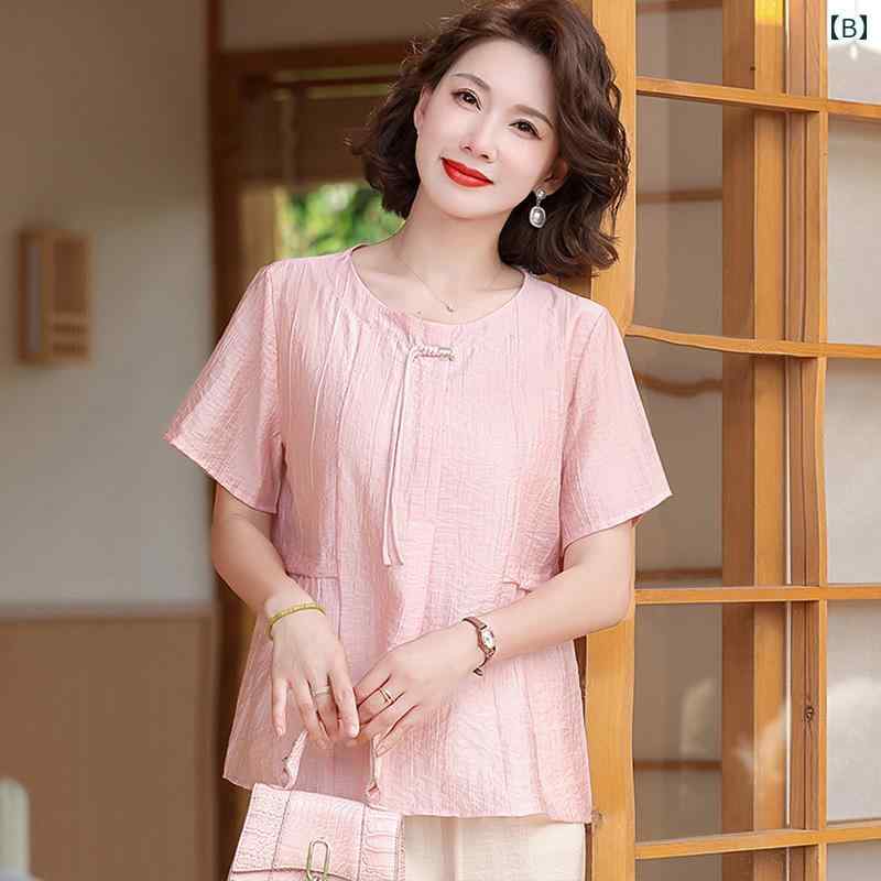 セットアップ レディース 上品 おしゃれ ファッション 夏 半袖 シャツ 高貴 スーツ 夏 綿麻 トップス シャツ 2点 セット