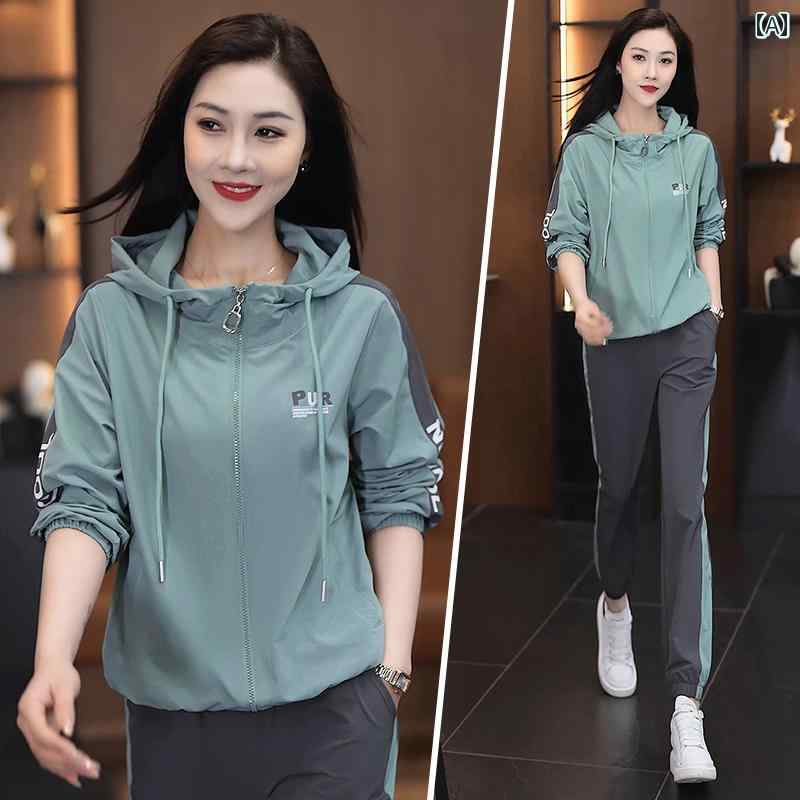セットアップ レディース カジュアル おしゃれ スポーツ 秋 婦人服 春秋 風 ランニング 2点 セット 大きいサイズ ゆったり