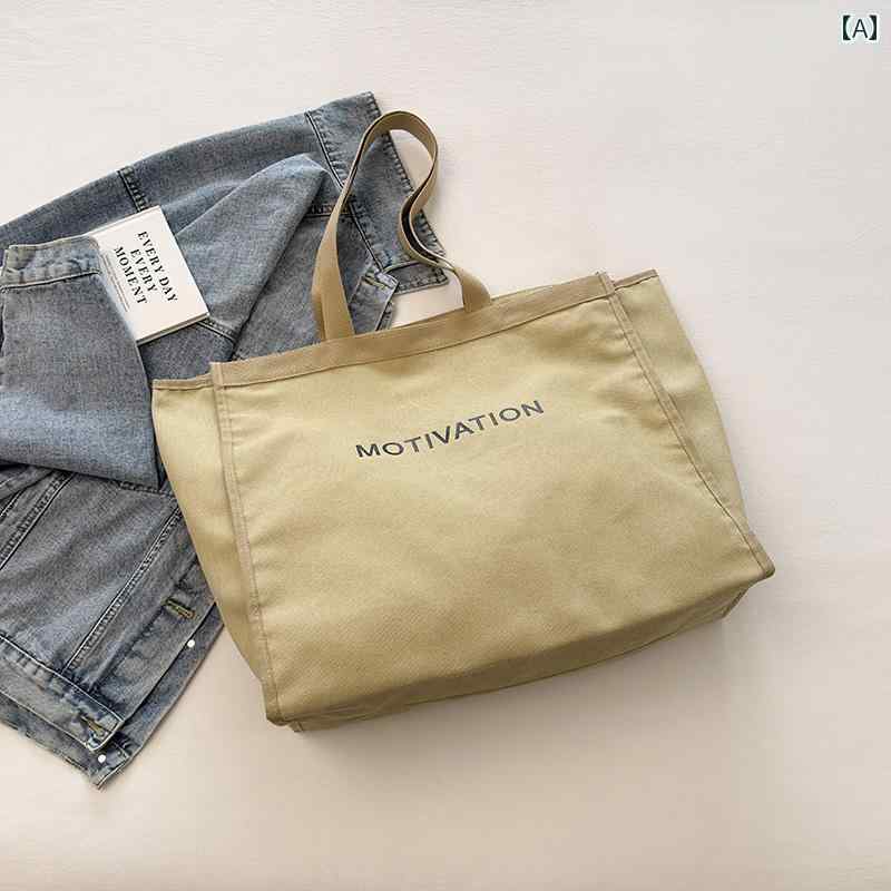 レディース バッグ 普段使い 夏 大容量 トート カーキ ショルダー キャンバス