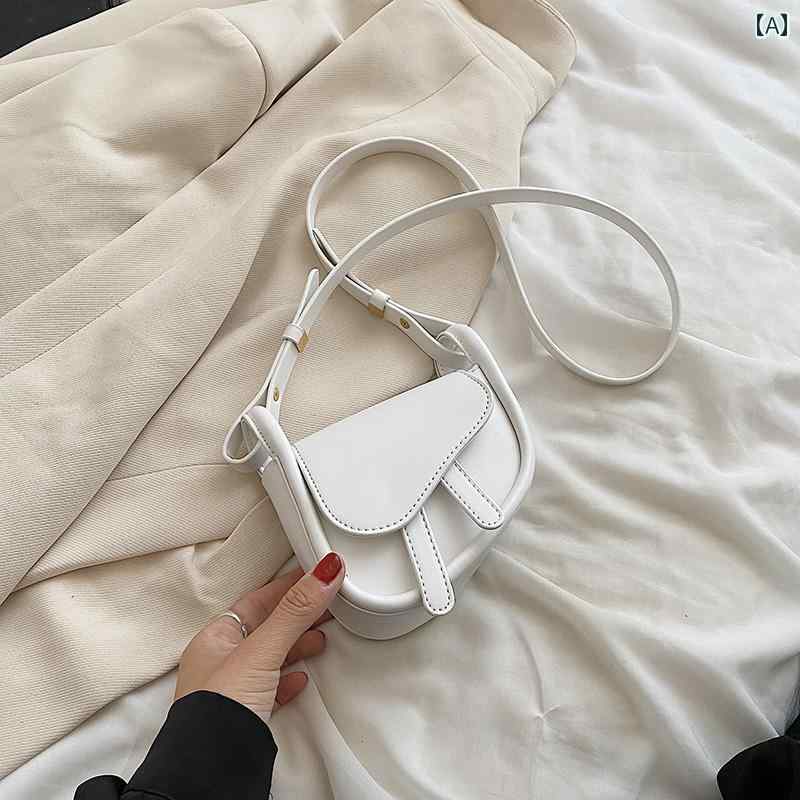 レディース バッグ 普段使い ミニ 女子 ファッション サドル クロス ボディ キー ホワイト ショルダー