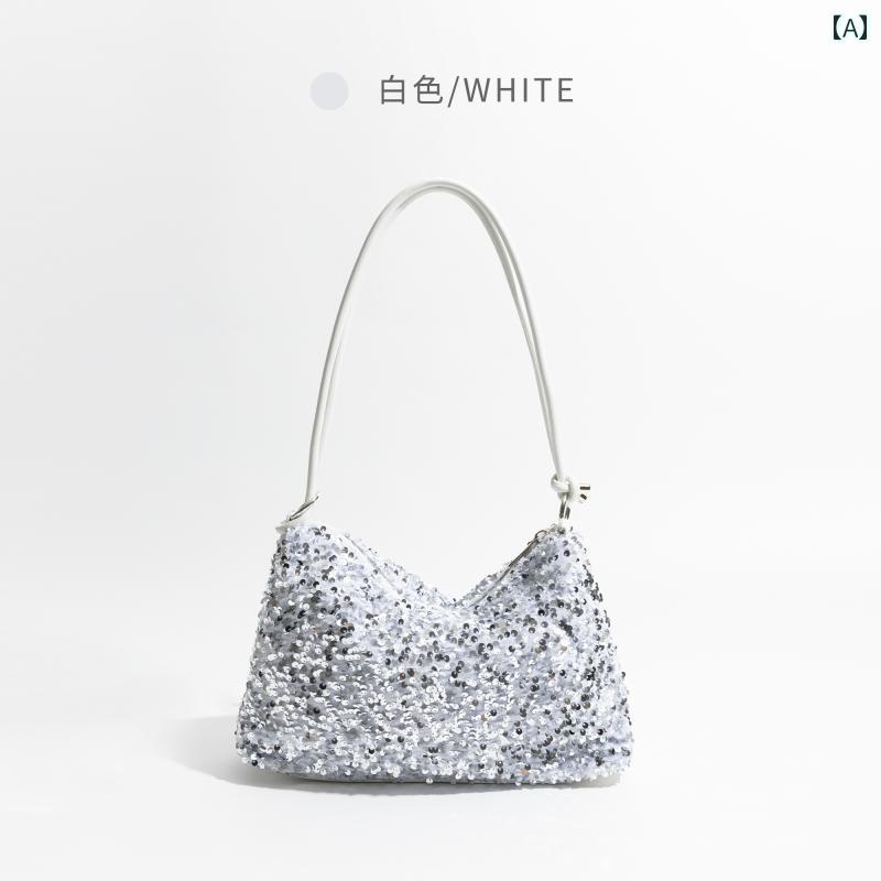 レディース バッグ 普段使い 脇下 y2k ガール スパンコール キラキラ キラキラ キラキラ 春夏 ショルダー クロス ボディ バゲット
