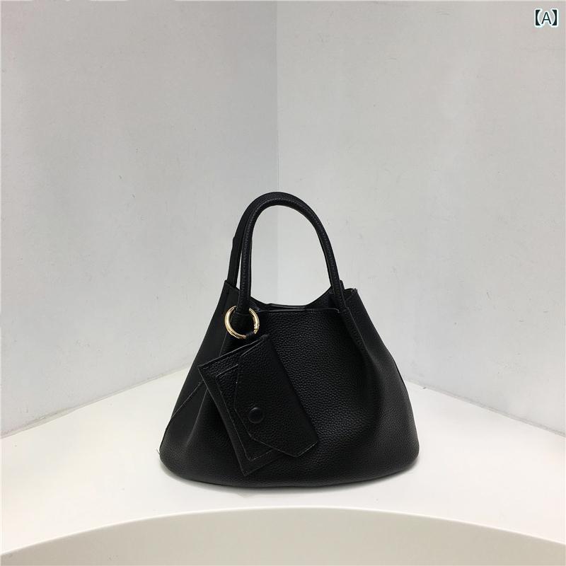 スモール ソフトレザー ポータブル 野菜 バスケット バケット 魅力 シンプル ワンショルダー クロス ボ..