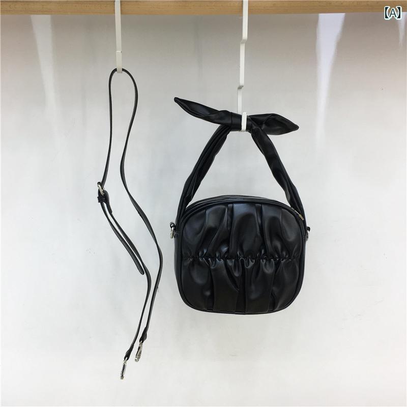 小さめ フレンチ プリーツ クラウド かわいい ウサギ 耳 ポータブル ボックス クロス ボディ