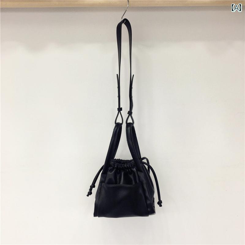 小さめ ソフトレザー プリーツ クラウド ポータブル 野菜 バスケット トート ワンショルダー クロス ボディ