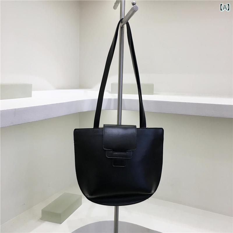 レディース バッグ 普段使い 小さめ フレンチ 半円形 トート テクスチャ ファッション レトロ 通勤 肩 ..