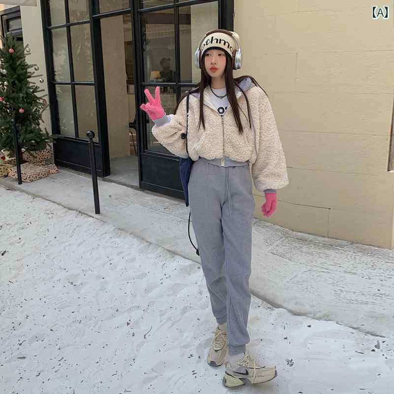 レディース ファッション カジュアル 洋風 セットアップ ストリート フレンドリー 厚手 起毛 ジャケッ..