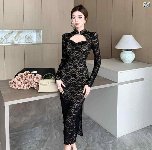レディース ファッション レトロ 魅惑 フェミニン 中国 ガール レース チャイナ ドレス ウエスト スリットドレス レディース ファッション レトロ 魅惑 フェミニン 中国 ガール レース チャイナ ドレス ウエスト スリットドレス
