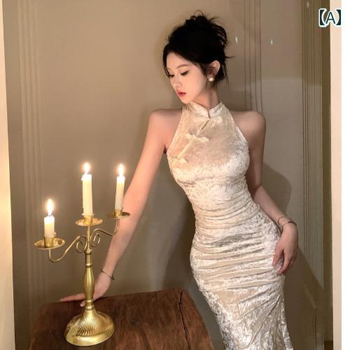 レディース ファッション レトロ 美しく 軽量 涼しい 社交界 ガール 魅惑 チャイナ風 ノースリーブ チャイナ ドレス レディース ファッション レトロ 美しく 軽量 涼しい 社交界 ガール 魅惑 チャイナ風 ノースリーブ チャイナ ドレス