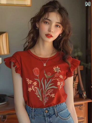 レディース 軽量 涼しい 洗練 フレンチ フライング スリーブ Tシャツ 夏 ゆったり スリムトップスス レディース 軽量 涼しい 洗練 フレンチ フライング スリーブ Tシャツ 夏 ゆったり スリムトップスス