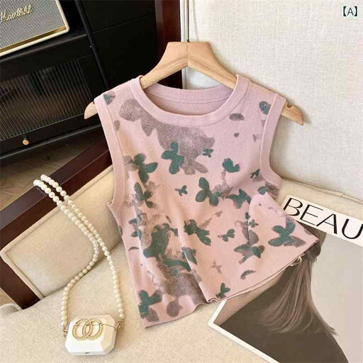 花柄 ニット Tシャツ レディース 夏 フレンチ フレッシュ シャツ ショート スリムフィット ノースリーブ トップススス 花柄 ニット Tシャツ レディース 夏 フレンチ フレッシュ シャツ ショート スリムフィット ノースリーブ トップススス