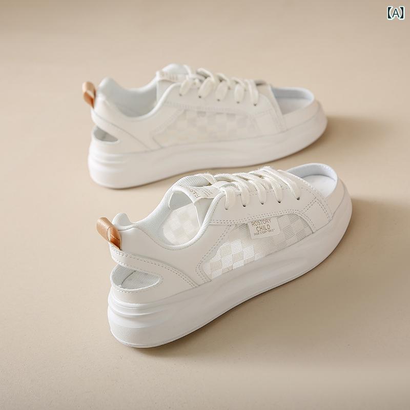 レディース シューズ スポーツ サンダル 夏 アウター 通気性 快適 メッシュ 白 靴 スポーツ メッシュ