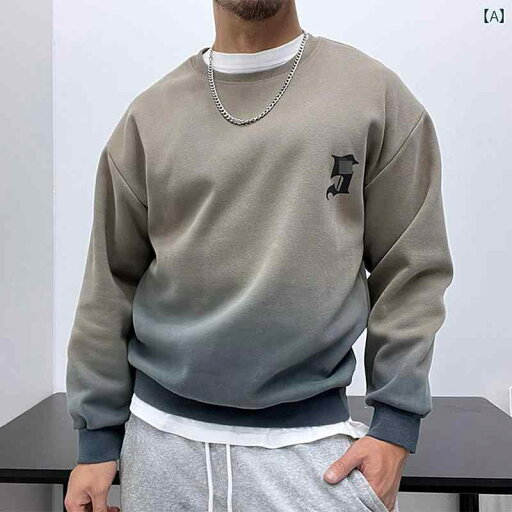 メンズ 起毛 厚手 秋冬 暖かい コットン グラデーション オフショルダー ラウンドネック プルオーバー スウェット シャツ 良質 コットン 素材 作られて ゆったり メンズ 起毛 厚手 秋冬 暖かい コットン グラデーション オフショルダー ラウンドネック プルオーバー スウェット シャツ 良質 コットン 素材 作られて ゆったり