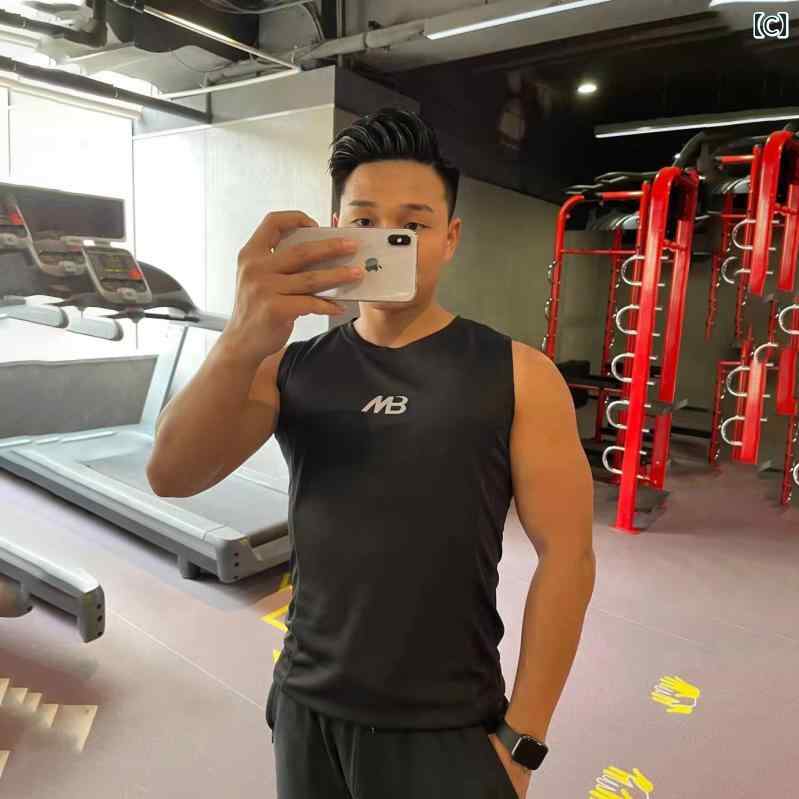 メンズ ノースリーブ ベスト 速乾 スポーツ タイト チョッキ ランニング 半袖 Tシャツ フィットネス 服 バスケットボール トレーニング