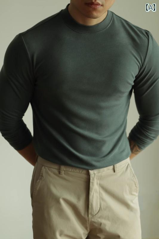 メンズ 秋冬 アメリカンフィットネス 服 起毛 ランニング バスケットボール スポーツ 長袖 Tシャツ トレーニング 服 暖かい ベース シャツ