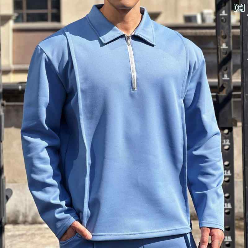 スポーツ スーツ ポロ ハーフ カーディガン 長袖 パンツ フィットネス 筋トレ カジュアル アメカジ レジャー