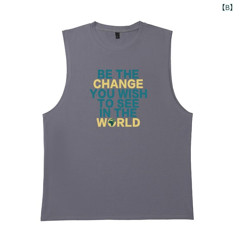 メンズ 夏 スウェットベスト フィットネス ノースリーブ Tシャツ スポーツ ベスト 通気性 快適 アウトドア トップスス