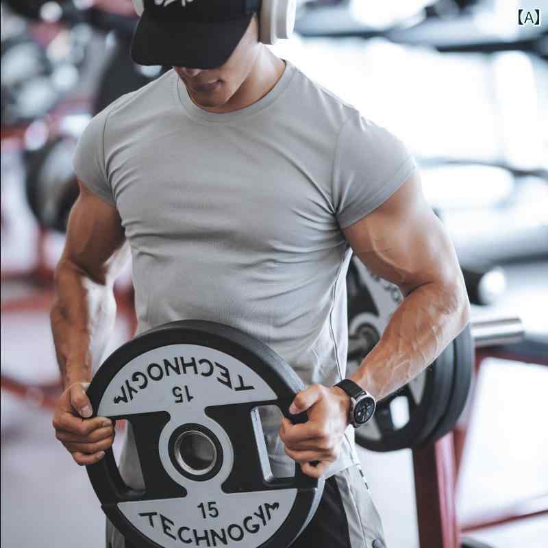 袖口 スポーツ 半袖 Tシャツ タイツ ラウンドネック フィットネス ランニング フィットネス 筋肉 マッ..