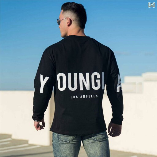 メンズ スポーツ 長袖 Tシャツ フィットネス 服 筋肉 マッチョ 通気性 快適 プルオーバー ラウンドネック レター アメリカン アイアン トレーニング メンズ スポーツ 長袖 Tシャツ フィットネス 服 筋肉 マッチョ 通気性 快適 プルオーバー ラウンドネック レター アメリカン アイアン トレーニング