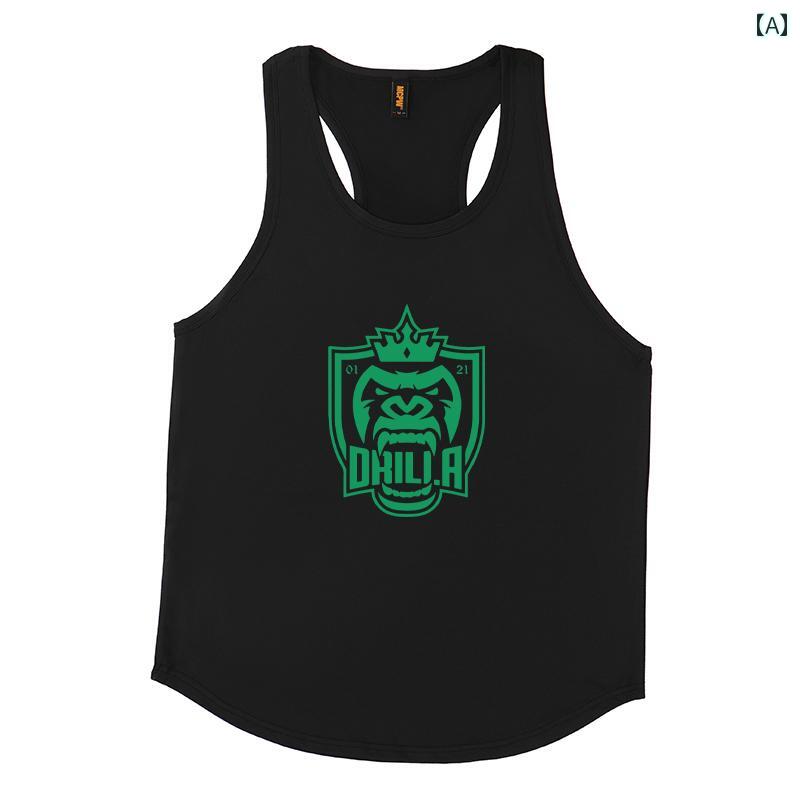 メンズ 夏 スポーツ トレーニング 吸汗 レーサー ベスト コットン 吸湿 ノースリーブ フィットネス トップスス