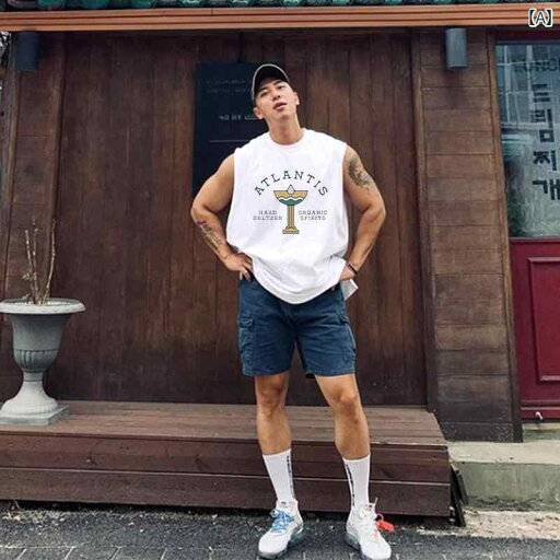 メンズ ノースリーブ Tシャツ 夏 ベスト カジュアル ラウンドネック チョッキ アメリカ トップスス ストリート メンズ ノースリーブ Tシャツ 夏 ベスト カジュアル ラウンドネック チョッキ アメリカ トップスス ストリート