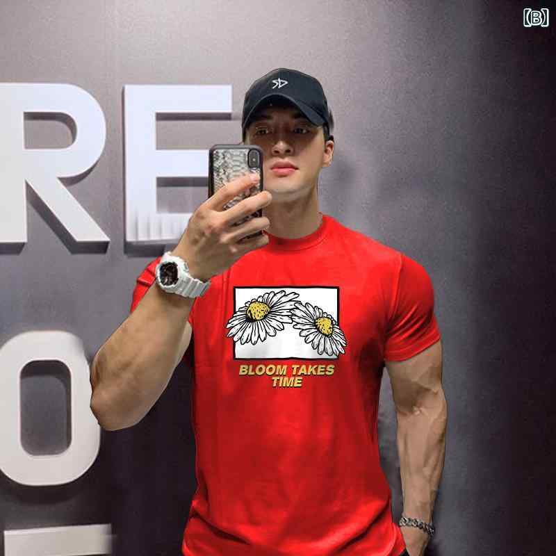 メンズ スポーツ カジュアル 半袖 トレンド Tシャツ ラウンドネック アメリカン スリムボディ シャツ シャツ 夏