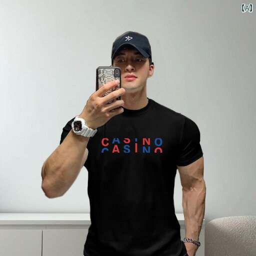 メンズ 通気性 快適 フィットネス 半袖 夏 インナー カジュアル スポーツ Tシャツ ラウンドネック トレーニング 服 メンズ 通気性 快適 フィットネス 半袖 夏 インナー カジュアル スポーツ Tシャツ ラウンドネック トレーニング 服
