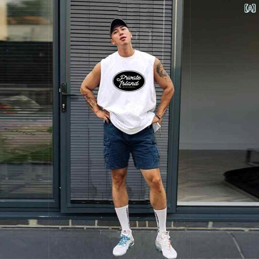 メンズ ノースリーブ Tシャツ トレンド 快適 ベスト カジュアル ラウンドネック チョッキ アメリカン トップスス 夏 メンズ ノースリーブ Tシャツ トレンド 快適 ベスト カジュアル ラウンドネック チョッキ アメリカン トップスス 夏
