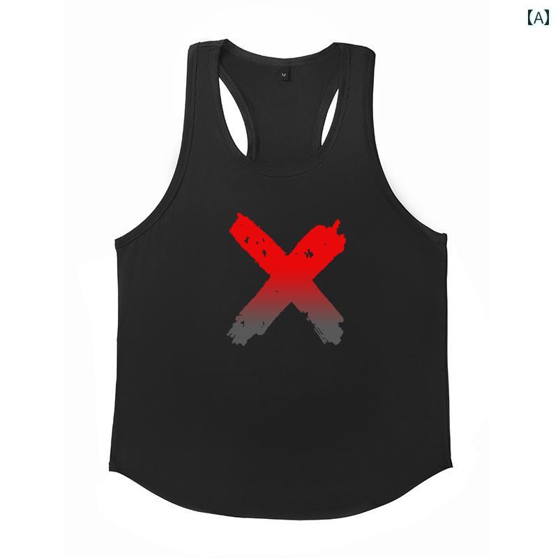 メンズ 吸汗 フィットネス タンクトップスス ランニング トレーニングウェア ノースリーブ Tシャツ マ..