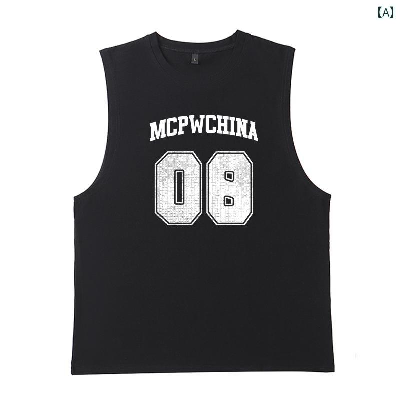 メンズ アメリカン ヴィンテージ風風 ノースリーブ ベスト フィットネス ノースリーブ Tシャツ スポーツ チョッキ バスケットボール トップスス