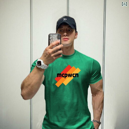 メンズ 通気性 快適 フィットネス 半袖 カジュアル スポーツ Tシャツ 夏 ラウンドネック 吸汗 トレーニング 服 メンズ 通気性 快適 フィットネス 半袖 カジュアル スポーツ Tシャツ 夏 ラウンドネック 吸汗 トレーニング 服