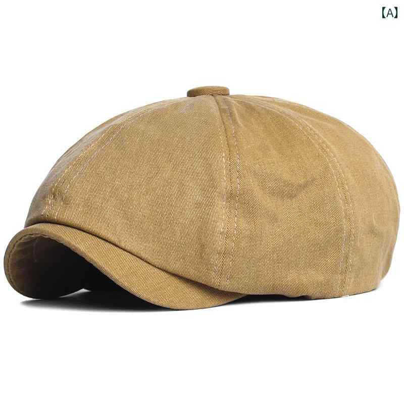 キャスケット ハンチング 帽子 メンズ レディース レトロ ベレー帽 カジュアル キャメル ブラウン ブラック