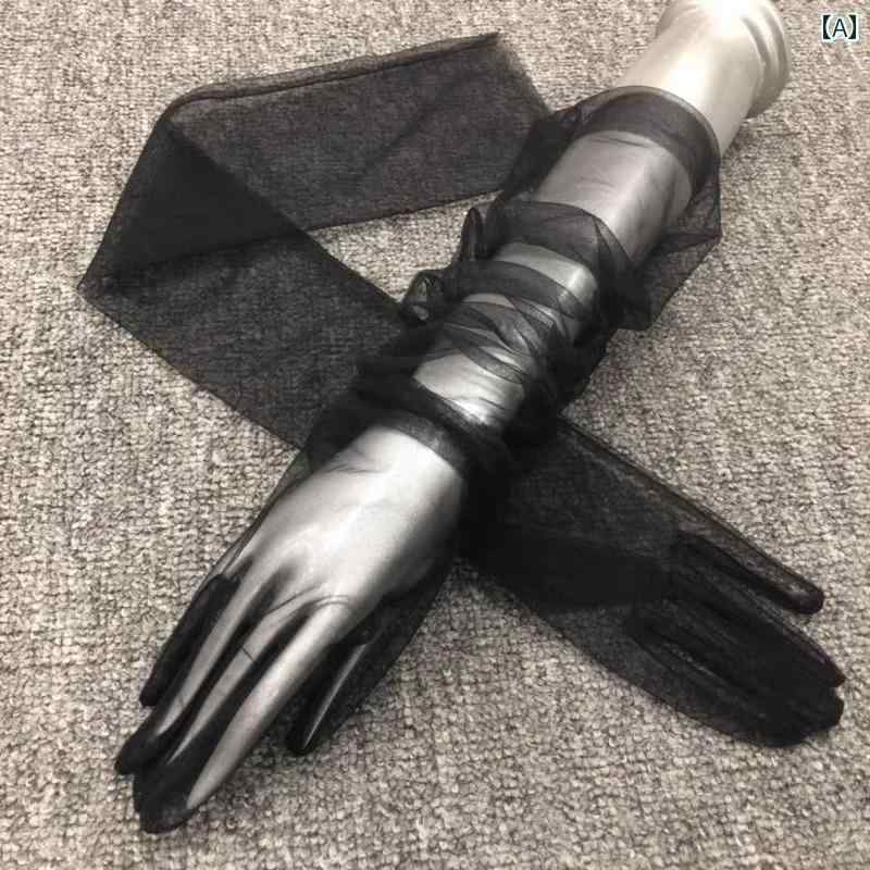 グローブ 手袋 ウエディング 結婚式 ブライダル 花嫁 パーティー 小物 メッシュ レース ベール ブラック ホワイト レッド 透け感