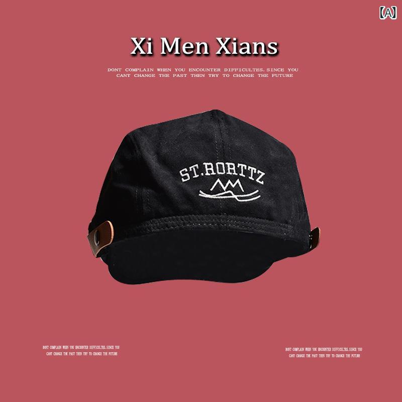 ハンチング 帽子 メンズ レディース レトロ ベレー帽 ブラック キャメル ホワイト