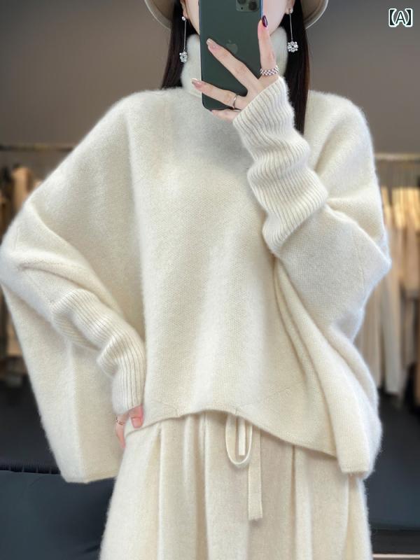 トップス レディース おしゃれ カジュアル 秋冬 セーター タートルネック プルオーバー 厚手 セーター ゆったり ウール セーター