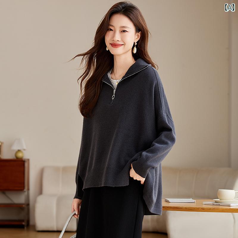 トップス レディース おしゃれ カジュアル 秋冬 羊毛 セーター 体型カバー 外着 ニット