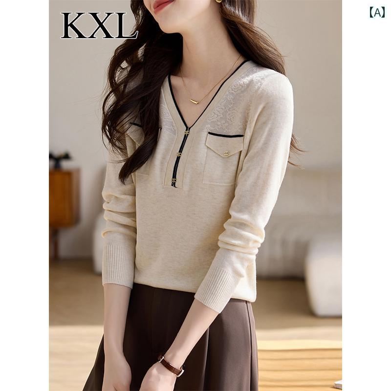 トップス レディース おしゃれ カジュアル 美しい セーター 春秋 プルオーバー セーター ウエスタン 薄手 涼しい 涼しい セーター