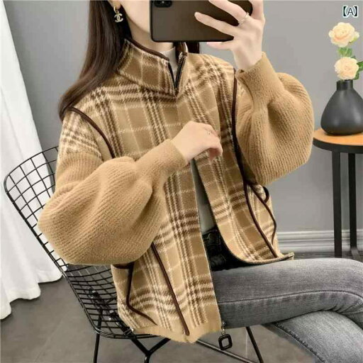 アウター レディース ファッション おしゃれ カジュアル 上品 婦人服 秋冬 チェック ウール コート 春秋 スタンドカラー 風 厚手 ショート ジッパー アウター レディース ファッション おしゃれ カジュアル 上品 婦人服 秋冬 チェック ウール コート 春秋 スタンドカラー 風 厚手 ショート ジッパー