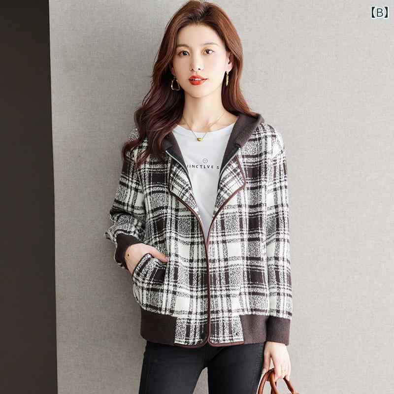 アウター レディース ファッション おしゃれ カジュアル 上品 チェック コート 秋 フード ウール