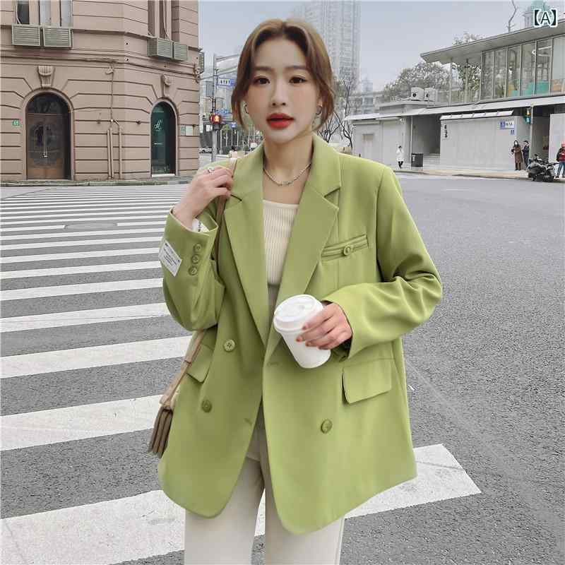 アウター レディース カジュアル おしゃれ 早春秋 アボカド グリーン シック ジャケット 韓国 カジュア..
