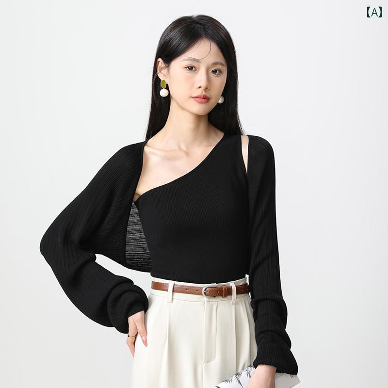 レディース トップス カジュアル おしゃれ 普段使い 秋 薄手 涼しい 涼しい ひんやり 涼しい 快適 ニットカーディガン 快適 日焼け防止 ブラウス ショール ショート ジャケット