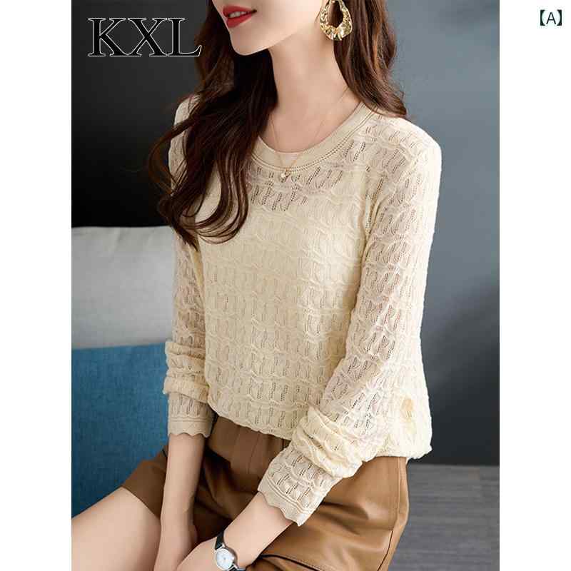 トップス レディース おしゃれ 上品 通勤 オフィス カジュアル 初秋 薄手 涼しい 涼しい ニット セーター ブラウス 見栄え ゆったり シック 美しい シャツ