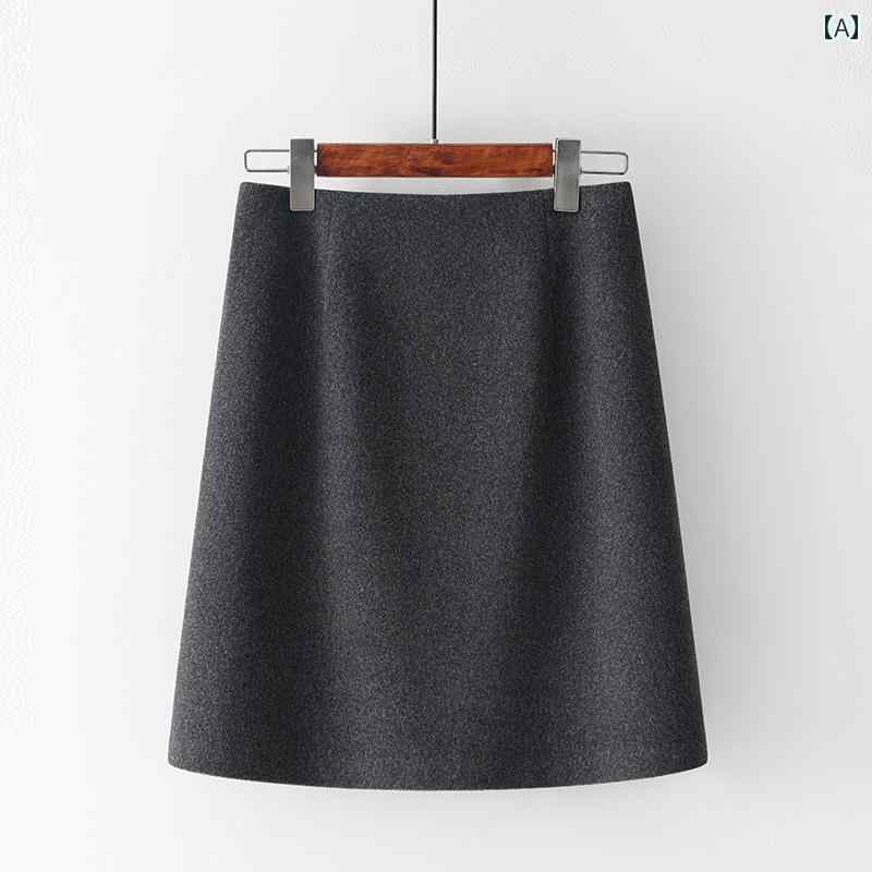 レディース スカート おしゃれ 通勤 オフィス カジュアル デート 女子会 ファッション グレー ウール 秋冬 ハイウエスト スリム ヒップ ハグ aライン ショート 冬